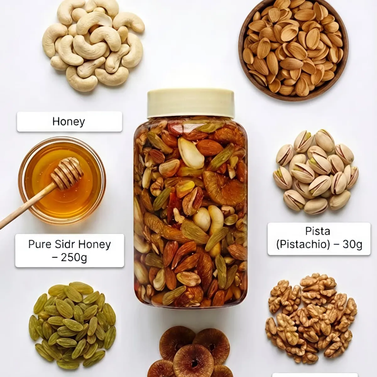 Sidr Honey with Mixed Dry Fruits (Kaju, Mamra Badam, Anjeer, Pista & Walnut) — photo 3